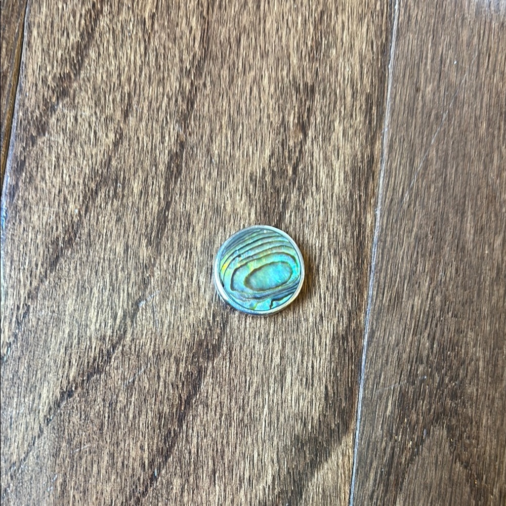 Round Abalone Shell Sterling Silver Pendant